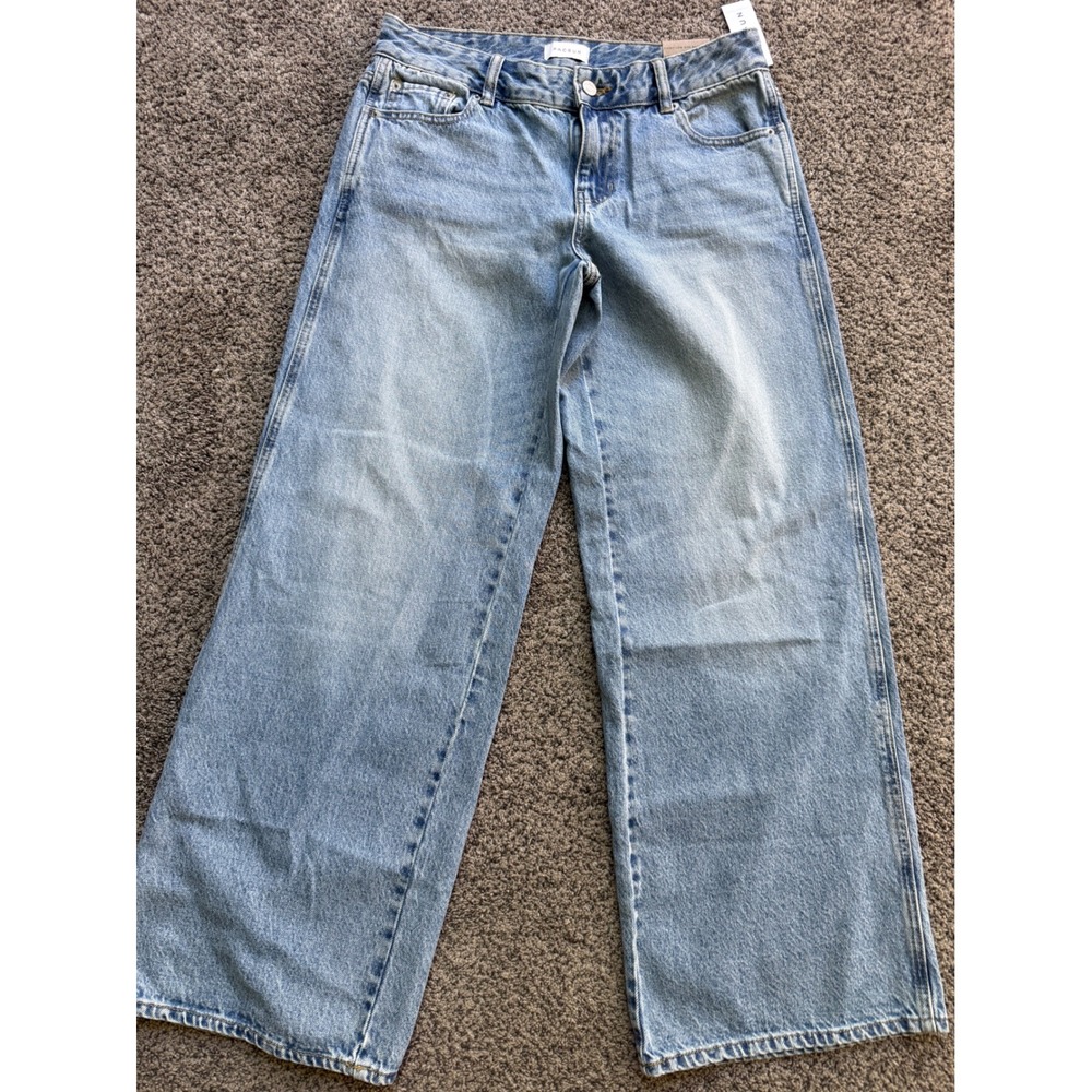 PacSun Casey Low Rise Baggy Jeans 27 Short Light Wash Blue Denim Wide Leg NEW